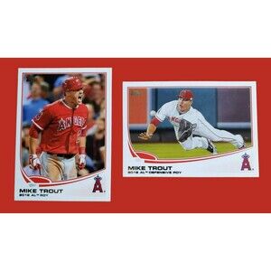 2013 Topps MIKE TROUT 2012 AL ROY & Defensive POY  MLB Card #336 & #338 LOT OF 2